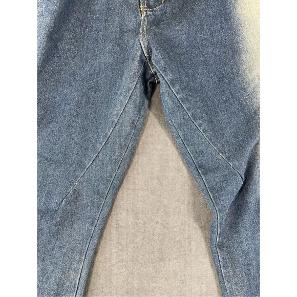Mijko Zipper Jeans Mens 2XL Blue Gradient Baggy Denim Y2K Statement Streetwear - Picture 3 of 16